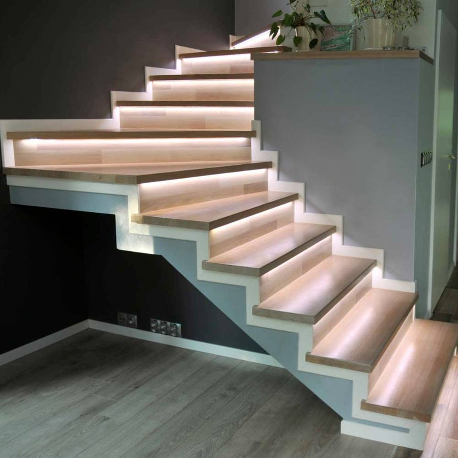 LED's Light Complete LED Trapverlichting Set - 15 treden x 80 cm - Lengte aanpasbaar - Warm wit licht Trapverlichting led.gl