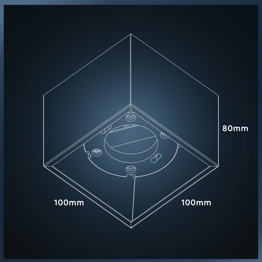 LED's Light Cube LED Plafondlamp - 1 lichtpunt - Draaibaar licht - Staal - 10 x 8 cm - Wit Plafondlampen led.gl