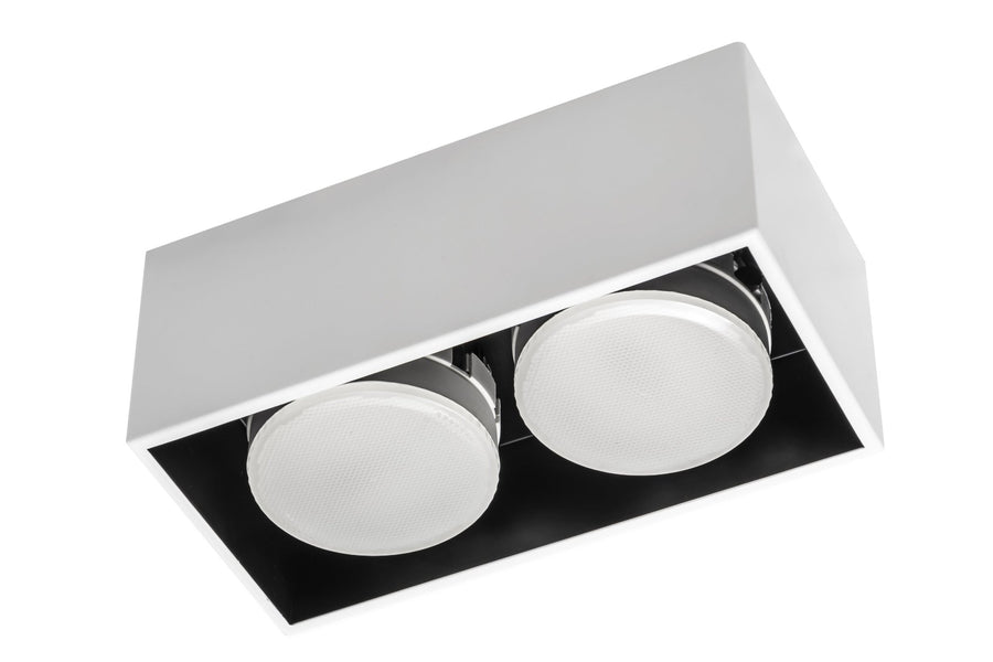 LED's Light Cube LED Plafondlamp - 2 lichtpunten - Draaibaar licht - Staal - 20 x 8 cm - Wit Plafondlampen led.gl
