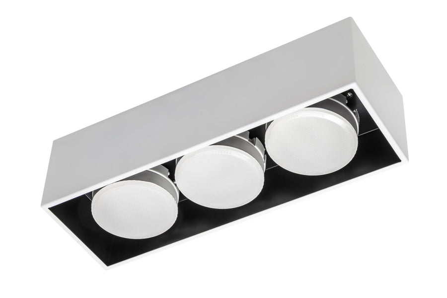 LED's Light Cube LED Plafondlamp - 3 lichtpunten - Draaibaar licht - Staal - 30 x 8 cm - Wit Plafondlampen led.gl