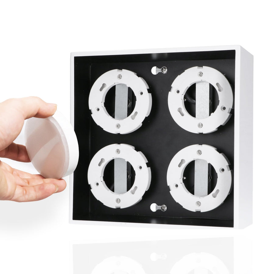 LED's Light Cube LED Plafondlamp - 4 lichtpunten - Draaibaar licht - Staal - 20 x 20 cm - Wit Plafondlampen led.gl