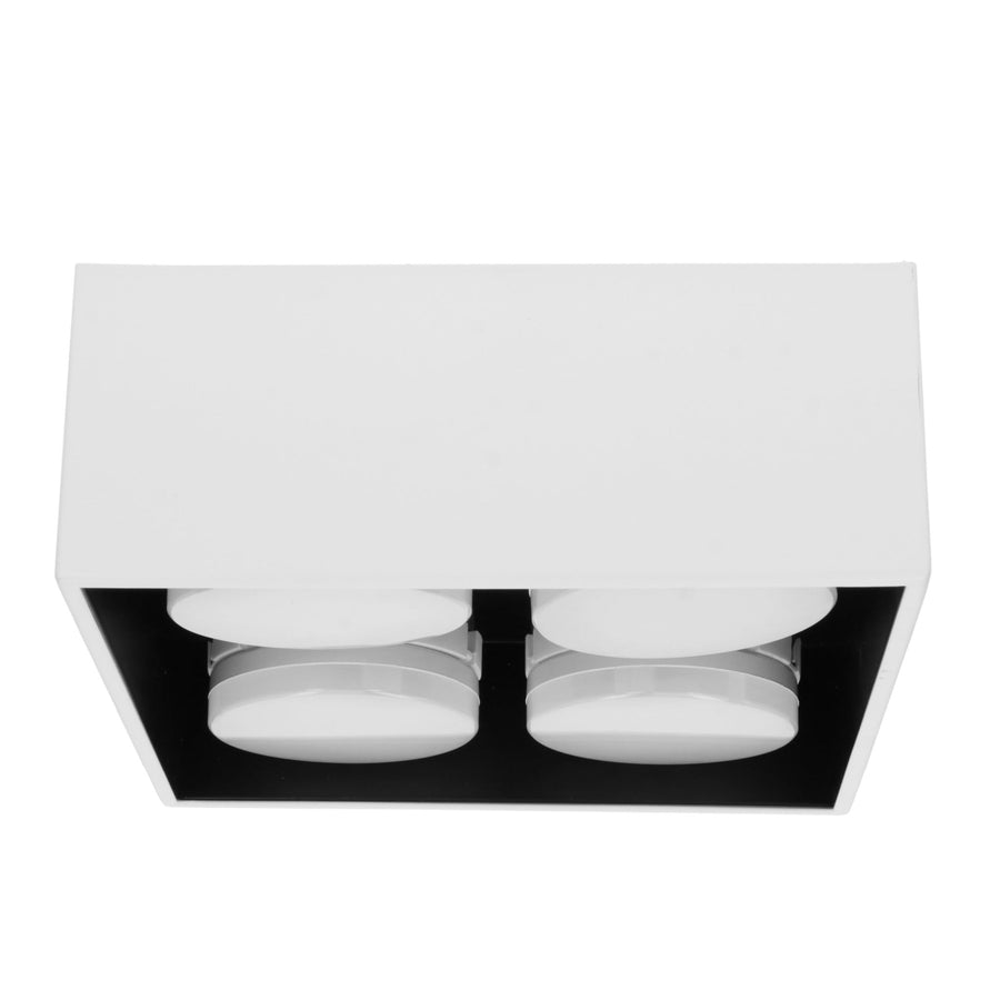 LED's Light Cube LED Plafondlamp - 4 lichtpunten - Draaibaar licht - Staal - 20 x 20 cm - Wit Plafondlampen led.gl