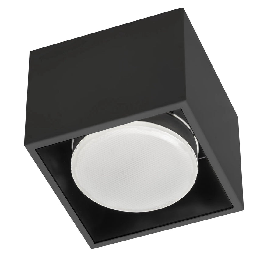 Cube Plafonniere met 1 lichtpunt - Draaibaar licht - Staal - 10 x 8 cm - Zwart Plafondlampen led.gl