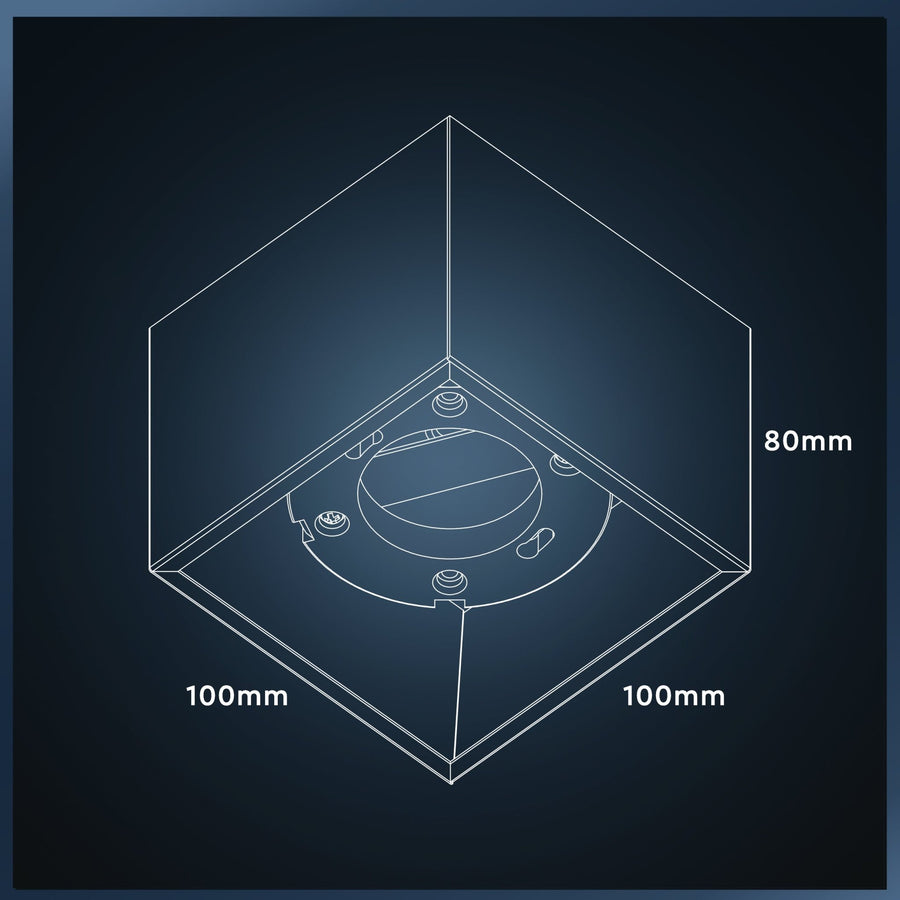 Cube Plafonniere met 1 lichtpunt - Draaibaar licht - Staal - 10 x 8 cm - Zwart Plafondlampen led.gl