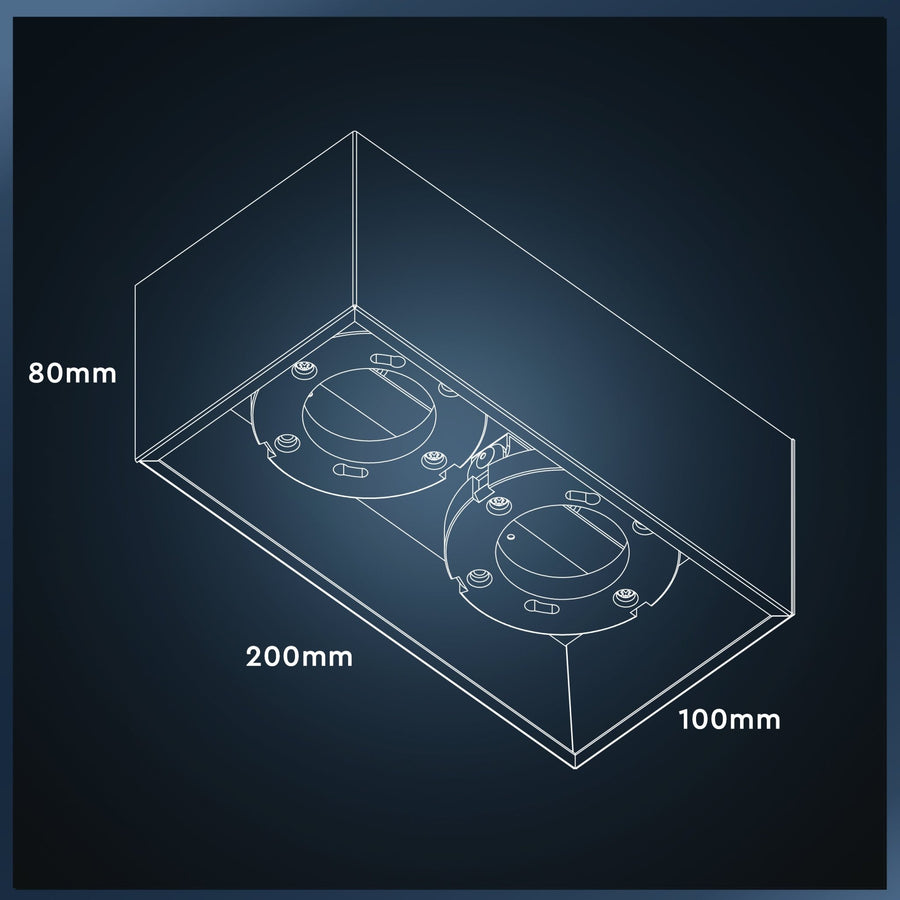 LED's Light Cube LED Plafondlamp - 2 lichtpunten - Draaibaar licht - Staal - 20 x 8 cm - Zwart Plafondlampen led.gl