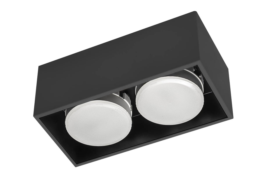 LED's Light Cube LED Plafondlamp - 2 lichtpunten - Draaibaar licht - Staal - 20 x 8 cm - Zwart Plafondlampen led.gl