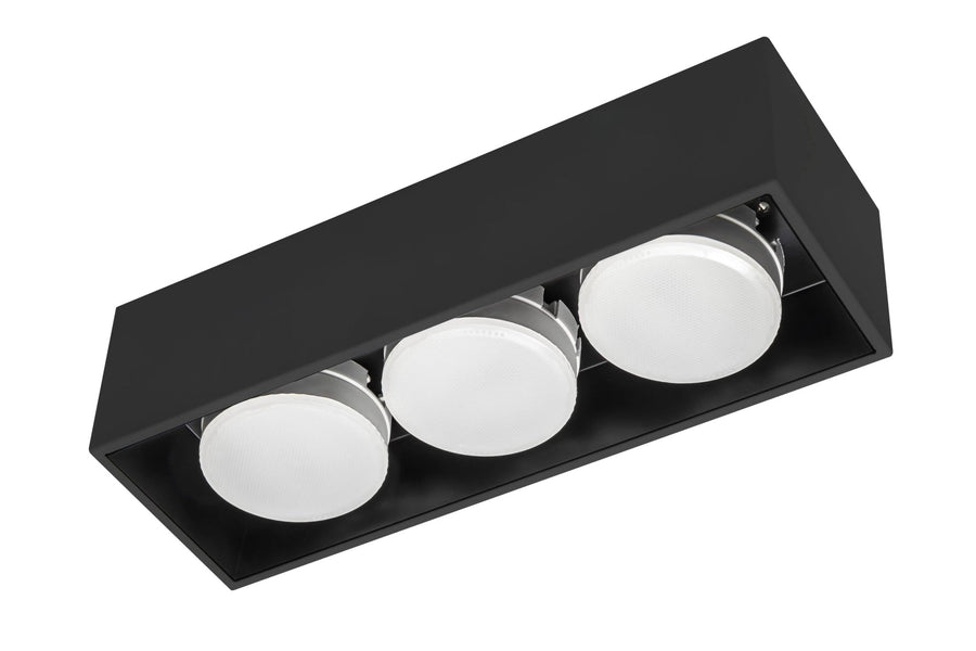 LED's Light Cube LED Plafondlamp - 3 lichtpunten - Draaibaar licht - Staal - 30 x 8 cm - Zwart Plafondlampen led.gl