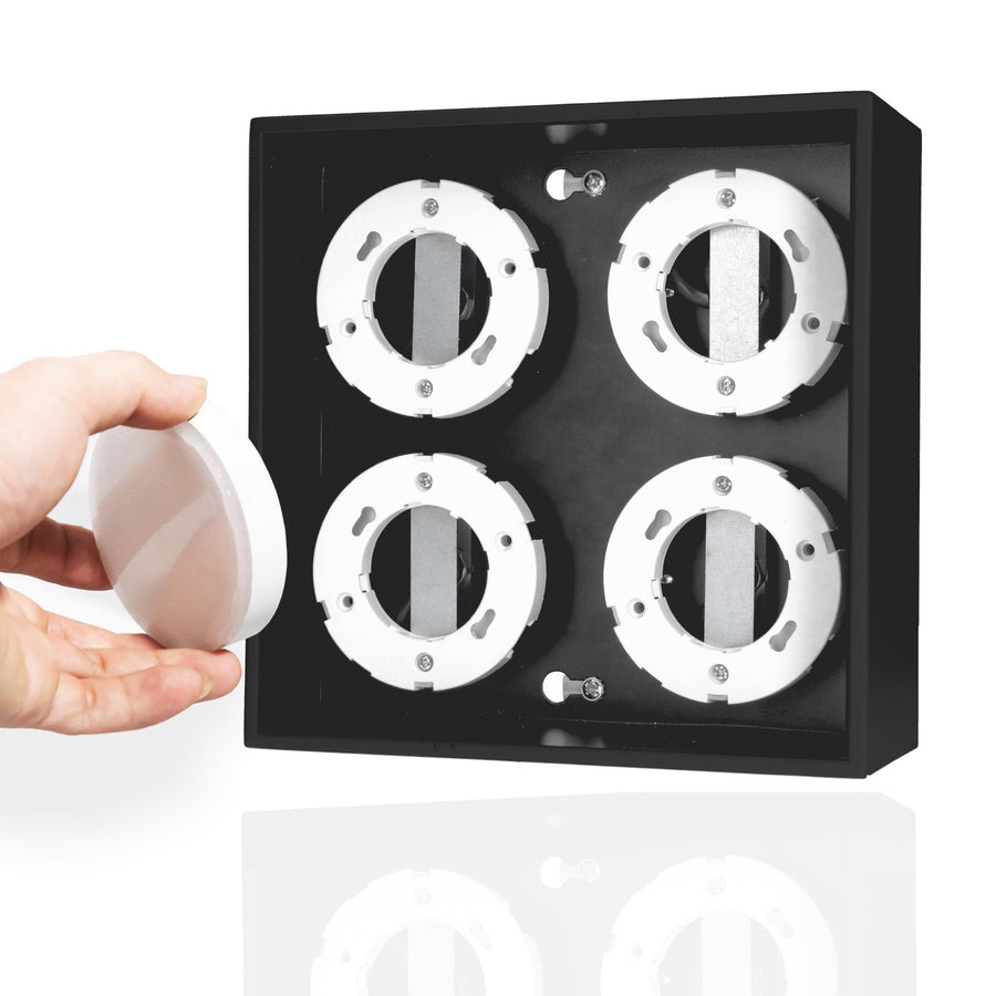LED's Light Cube LED Plafondlamp - 4 lichtpunten - Draaibaar licht - Staal - 20 x 20 cm - Zwart Plafondlampen led.gl