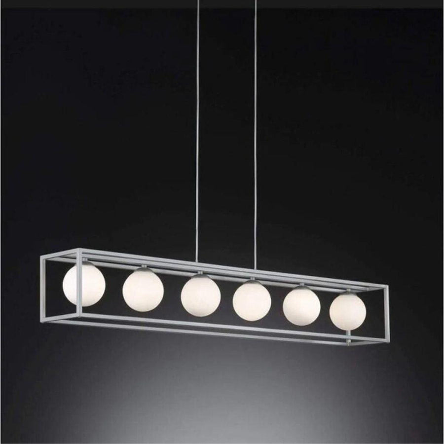 Deco Hanglamp eetkamer met 6 lichtpunten - In hoogte verstelbaar - LED lampen inbegrepen - Zilver Hanglampen led.gl