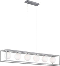 Deco Hanglamp eetkamer met 6 lichtpunten - In hoogte verstelbaar - LED lampen inbegrepen - Zilver Hanglampen led.gl