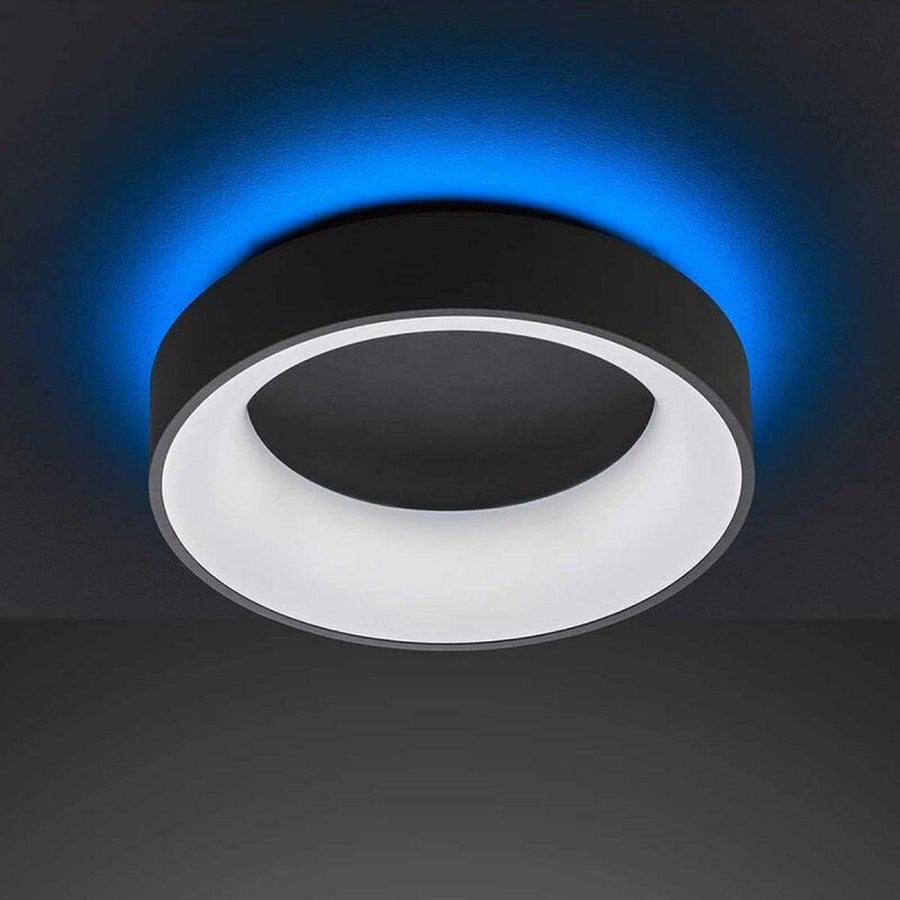 Deco Plafondlamp zwart Ø 45 cm met afstandsbediening - Dimbaar wit licht - Achtergrondverlichting Plafondlampen led.gl