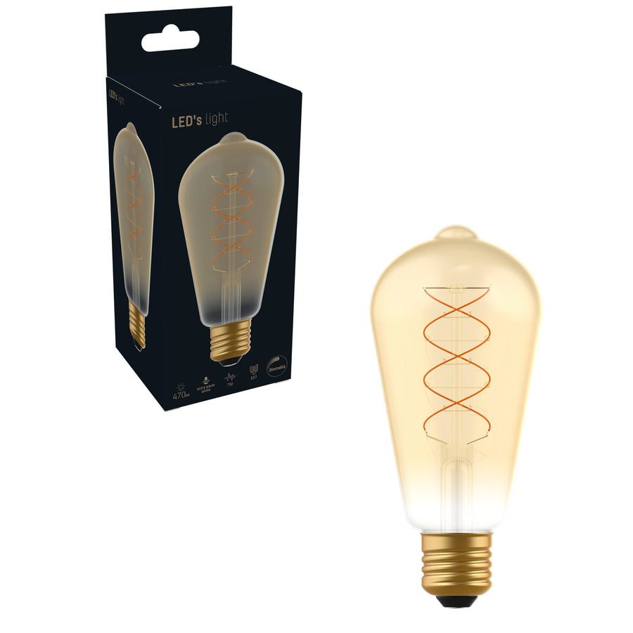 DecoDim LED Lamp Goud E27 - Dimbaar - Extra warm wit - ST64 Edison - 4W (25W) Decoratieve Lichtbronnen led.gl