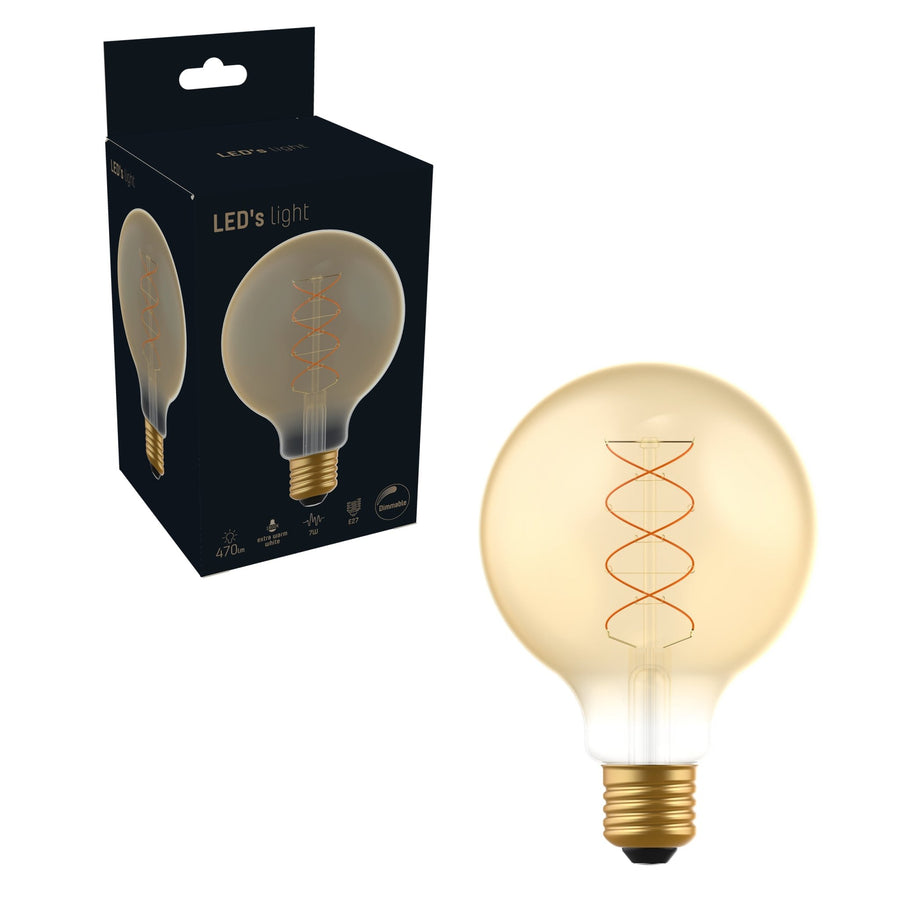 DecoDim LED Lamp Goud E27 - XL Ø 9.5 cm - Dimbaar - Extra warm wit - 5W (25W) Decoratieve Lichtbronnen led.gl