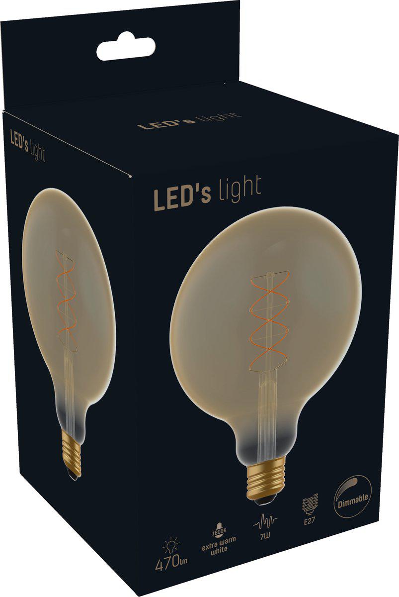 DecoDim LED Lamp Goud E27 - XXL Ø 12.5 cm - Dimbaar - Extra warm wit - 5W (25W) Decoratieve Lichtbronnen led.gl