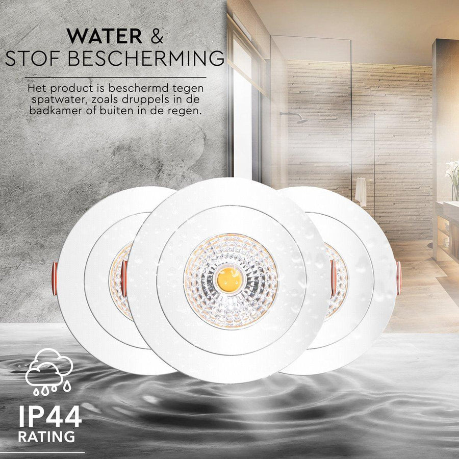 LED's Light 3-pack DimPro LED Inbouwspots Wit - Ø 68mm - Kantelbaar - Dimbaar - Warm wit Inbouwspots led.gl
