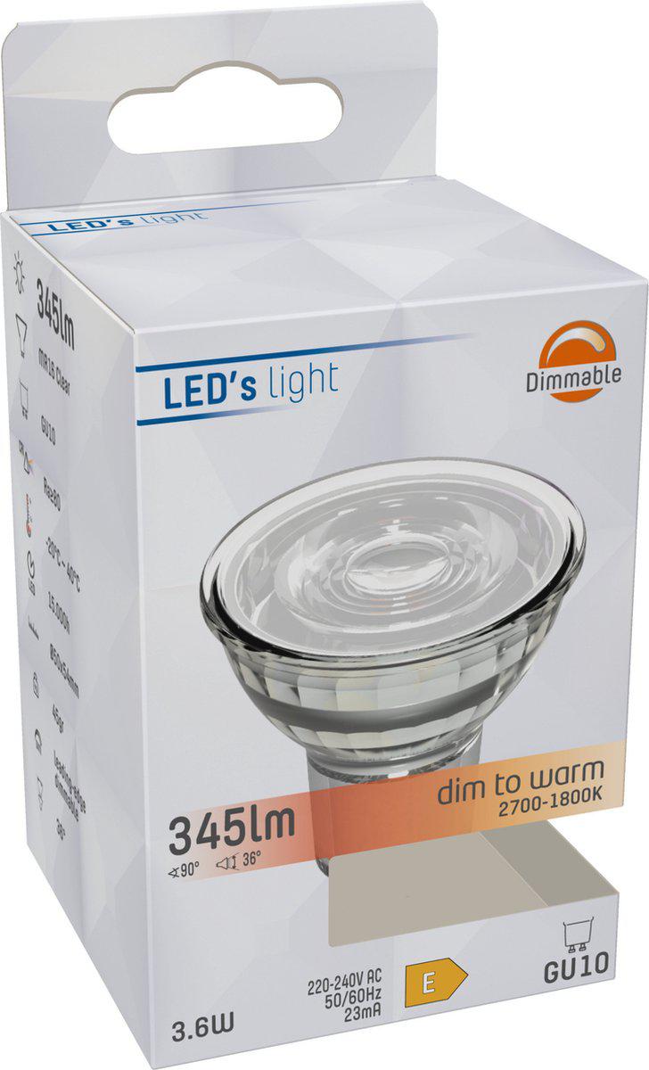 Dimbare GU10 LED Spot - Dimbaar naar extra warm wit licht - 345 lm Dimbare spotjes led.gl