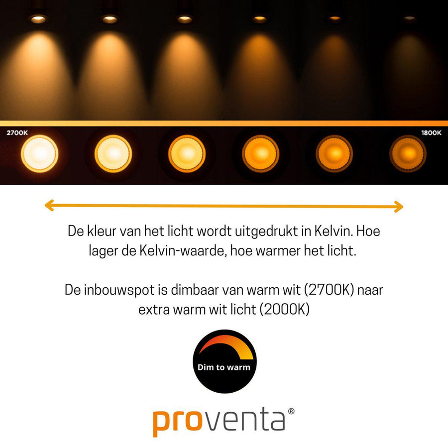 3 PACK - LED's Light Pro LED Inbouwspot Nikkel - DimToWarm - Ø 68mm - Kantelbaar - Warm wit licht - CRI95 Inbouwspots led.gl