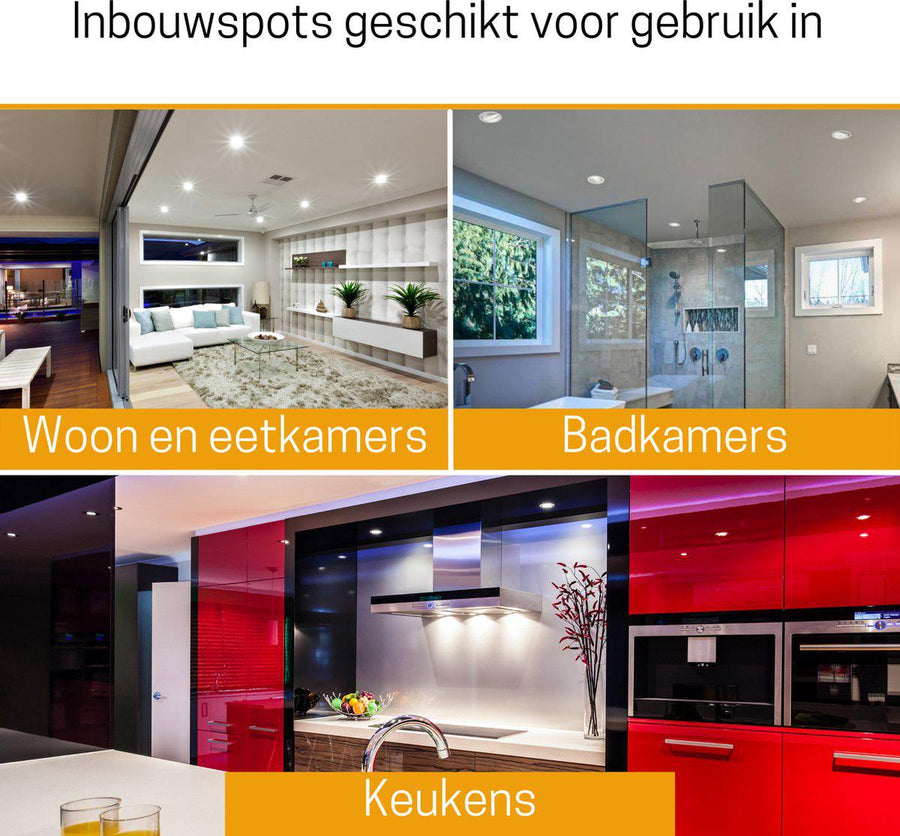 3 PACK - LED's Light Pro LED Inbouwspot Nikkel - DimToWarm - Ø 68mm - Kantelbaar - Warm wit licht - CRI95 Inbouwspots led.gl