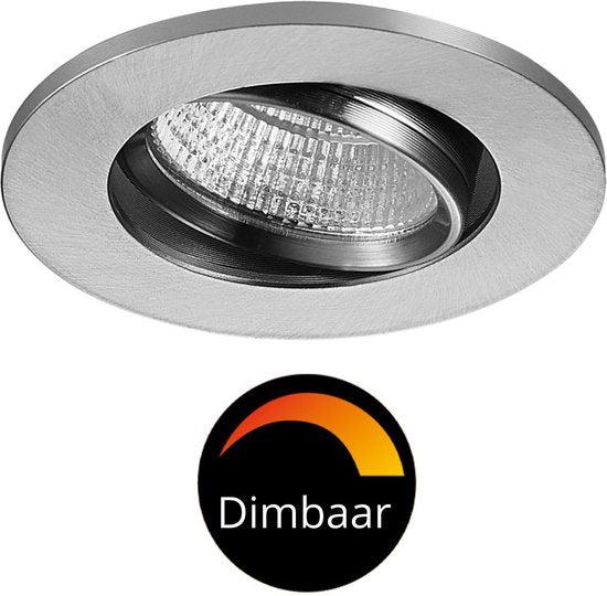 3 PACK - LED's Light Pro LED Inbouwspot Nikkel - DimToWarm - Ø 68mm - Kantelbaar - Warm wit licht - CRI95 Inbouwspots led.gl