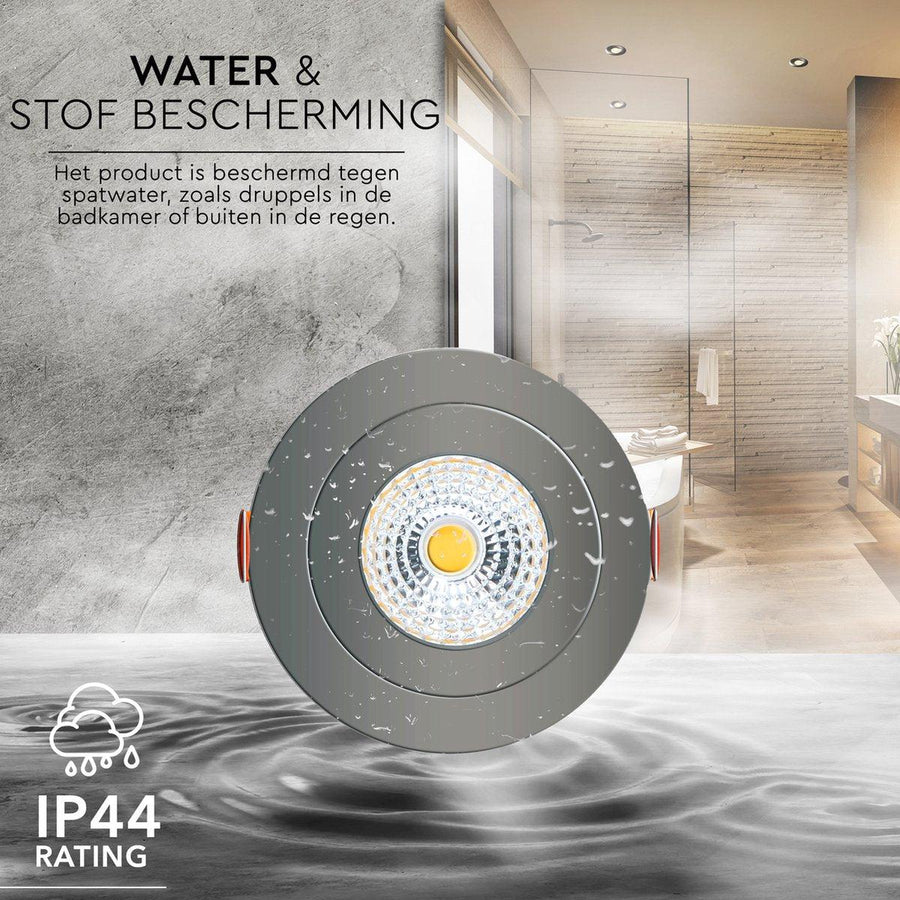 3 PACK - LED's Light Pro LED Inbouwspot Nikkel - DimToWarm - Ø 68mm - Kantelbaar - Warm wit licht - CRI95 Inbouwspots led.gl