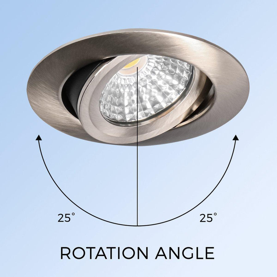 3 PACK - LED's Light Pro LED Inbouwspot Nikkel - DimToWarm - Ø 68mm - Kantelbaar - Warm wit licht - CRI95 Inbouwspots led.gl