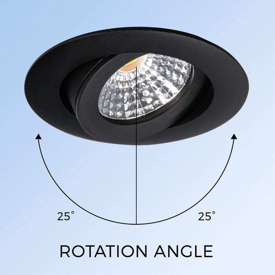 6 PACK - LED's Light Pro LED Inbouwspot Zwart - DimToWarm - Ø 68mm - Kantelbaar - Warm wit licht - CRI95- Dimbaar Inbouwspots led.gl