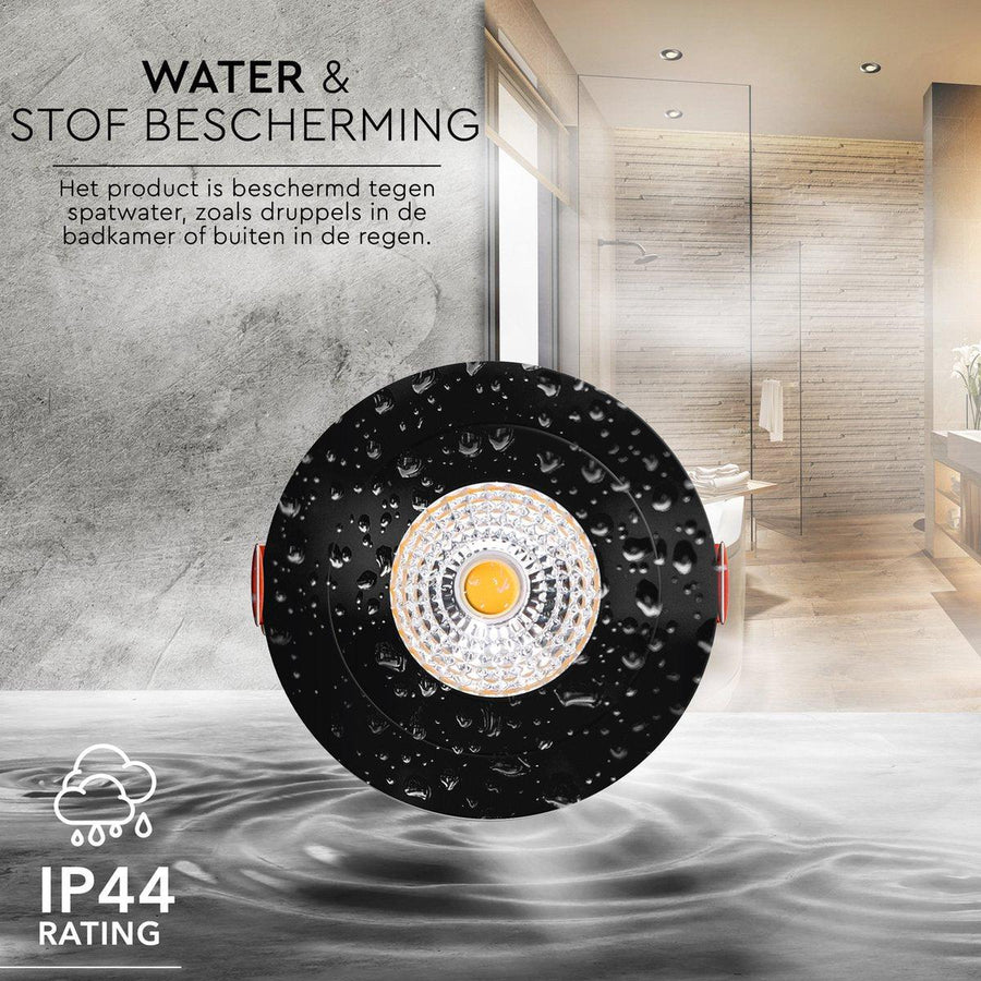 6 PACK - LED's Light Pro LED Inbouwspot Zwart - DimToWarm - Ø 68mm - Kantelbaar - Warm wit licht - CRI95- Dimbaar Inbouwspots led.gl