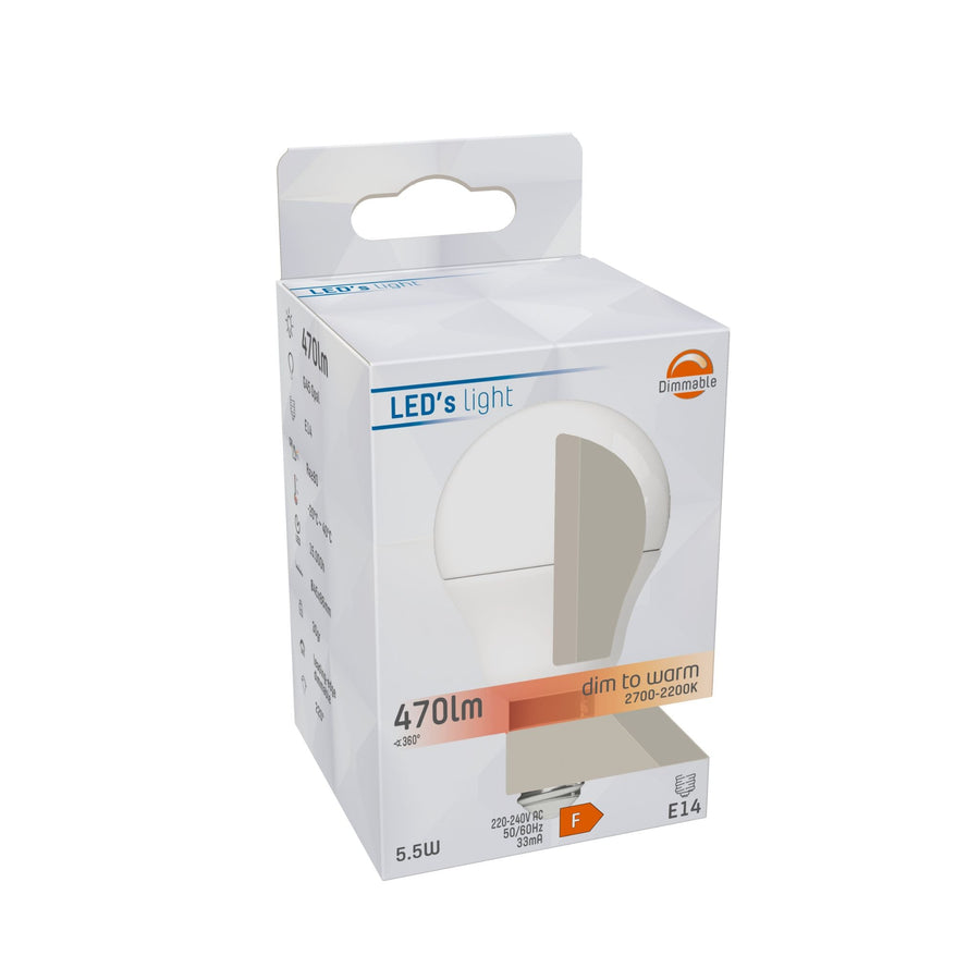 Dimbare LED Lamp E14 - Dimbaar naar extra warm wit - 1 lamp Dimbare lampen led.gl