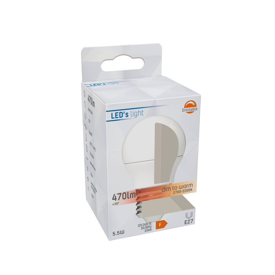 Dimbare E27 LED Lamp - Dimbaar naar extra warm wit - 1 lamp Dimbare lampen led.gl