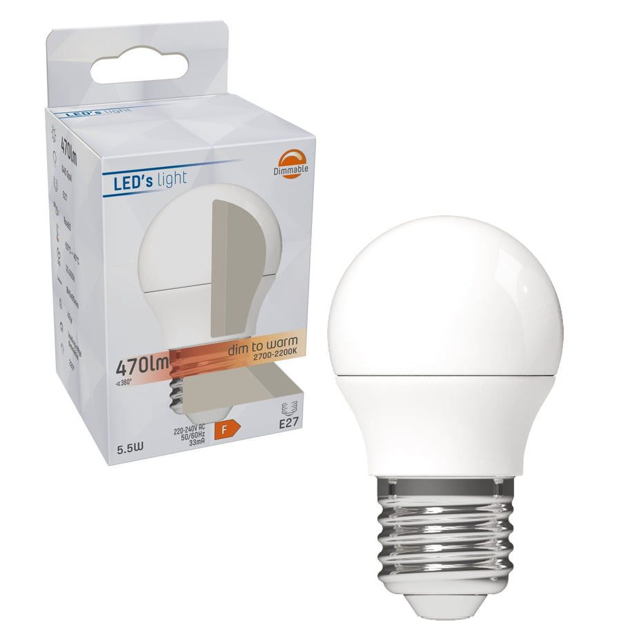 Dimbare E27 LED Lamp - Dimbaar naar extra warm wit - 1 lamp Dimbare lampen led.gl