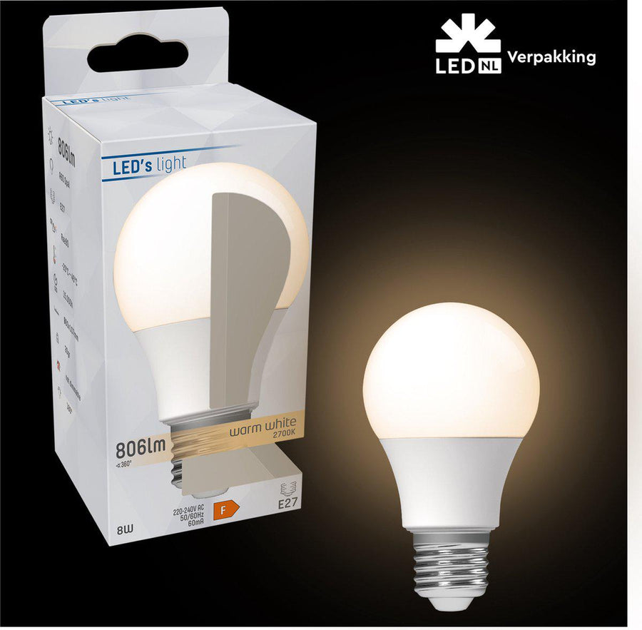 Dimbare LED Lamp E27 - Dimbaar naar extra warm wit - 1 lamp Dimbare lampen led.gl