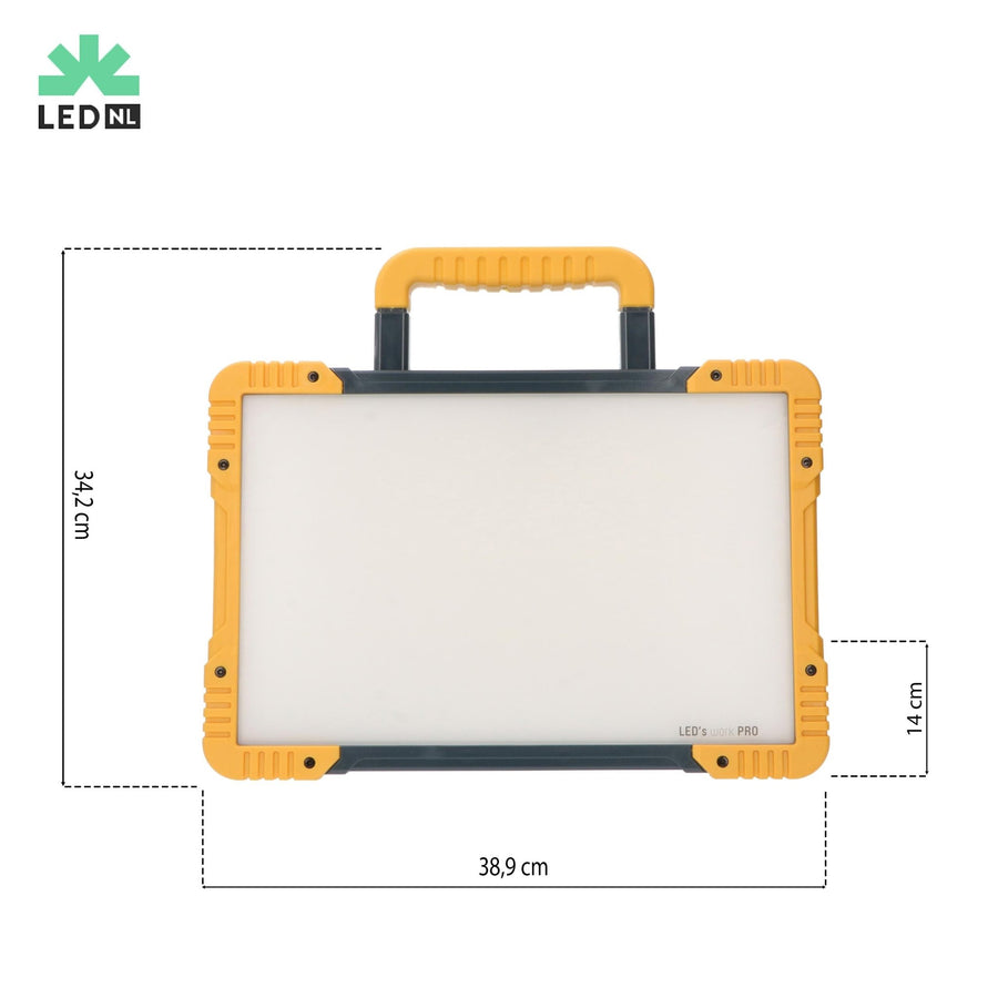 LED's Work Draadloze LED Bouwlamp 5200 - Werkt op accu's van Makita, Bosch, Dewalt, Milwaukee, Metabo – IP54 Bouwlampen led.gl