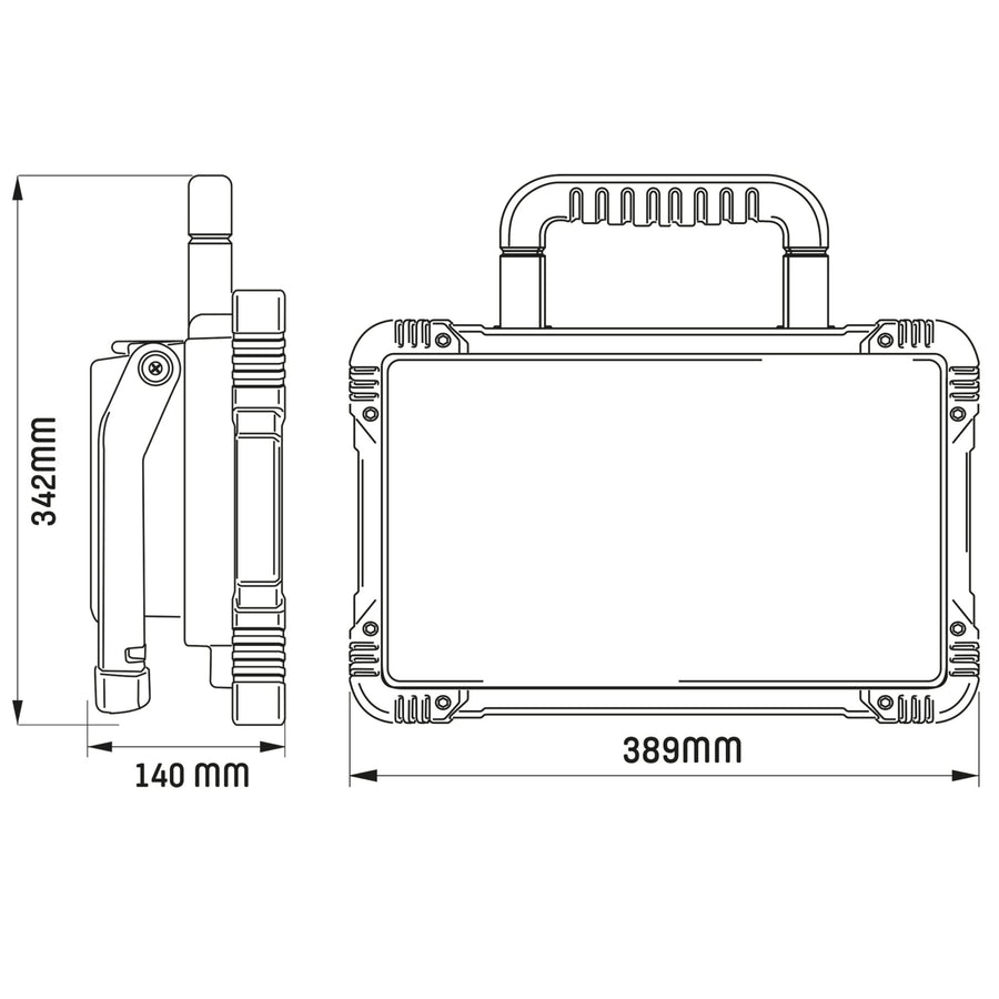 LED's Work Draadloze LED Bouwlamp 5200 - Werkt op accu's van Makita, Bosch, Dewalt, Milwaukee, Metabo – IP54 Bouwlampen led.gl