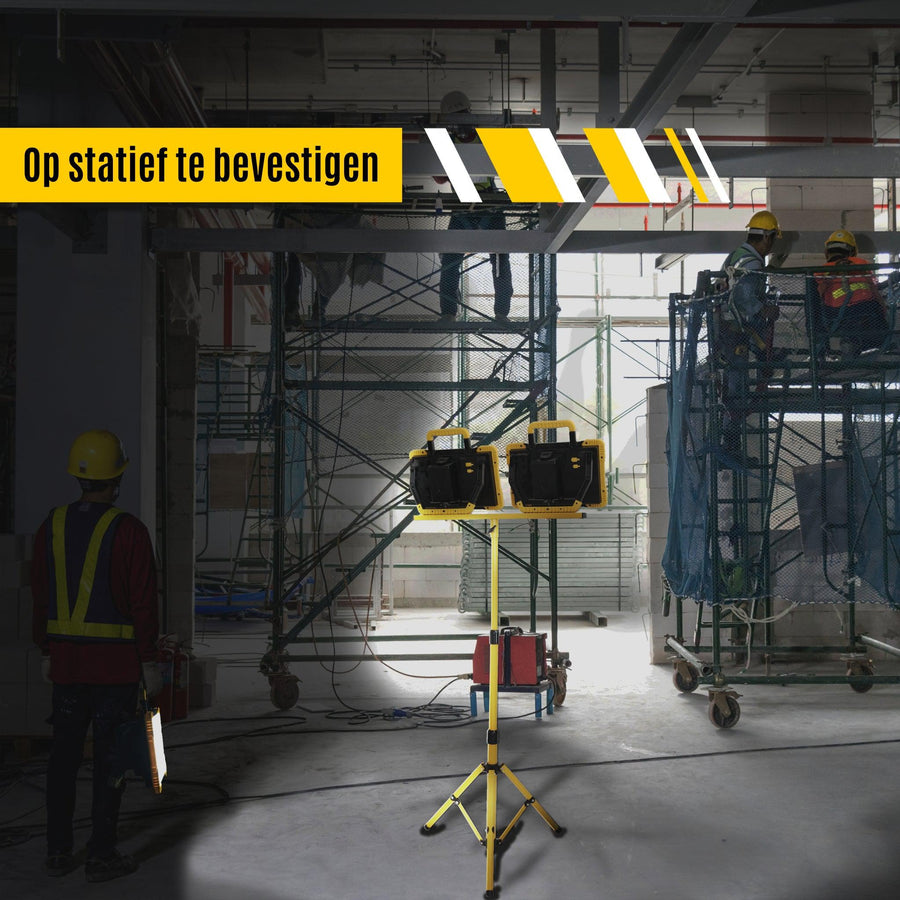 LED's Work Draadloze LED Bouwlamp 5200 - Werkt op accu's van Makita, Bosch, Dewalt, Milwaukee, Metabo – IP54 Bouwlampen led.gl