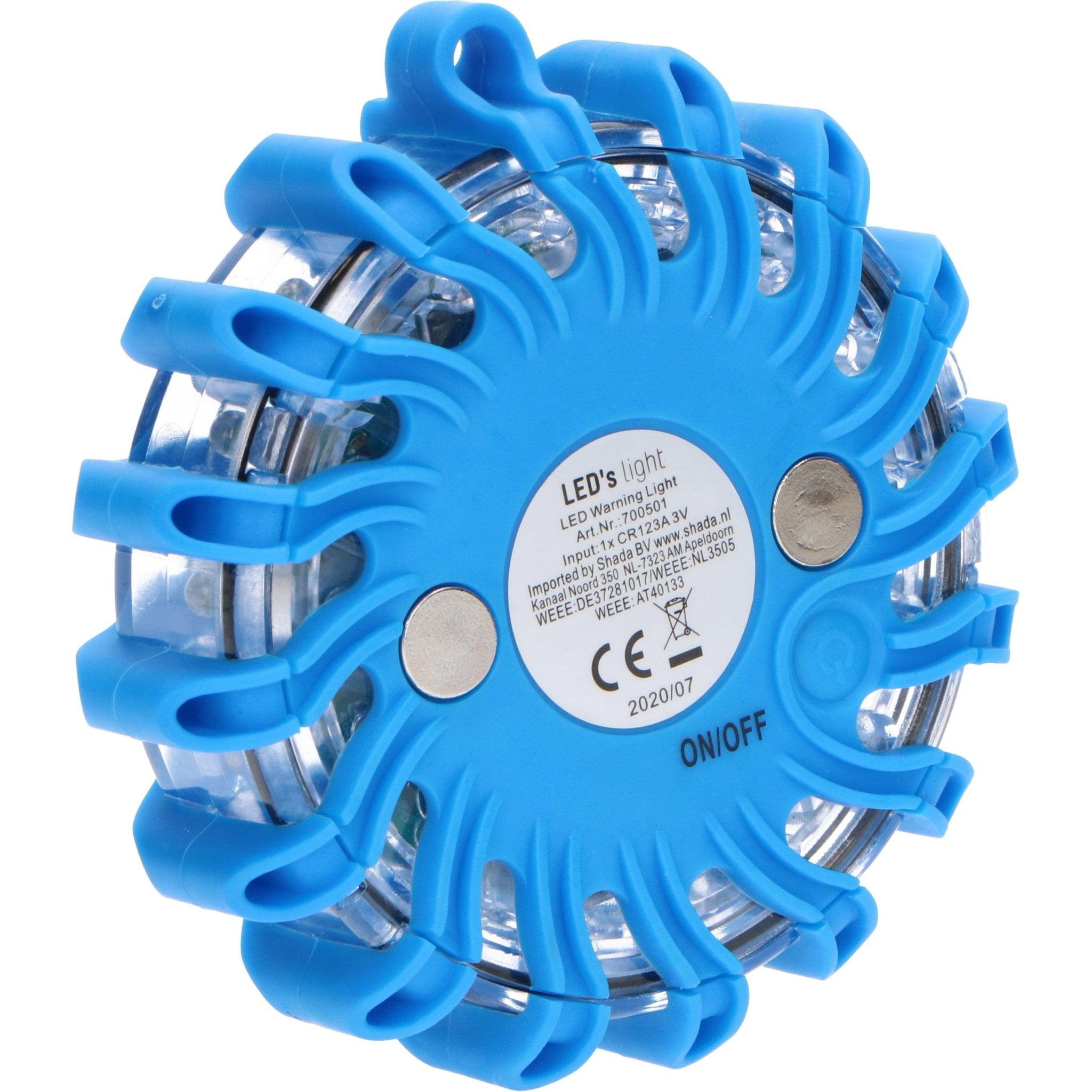 Draadloze LED Zwaailamp Blauw op batterijen - 9 standen - Magnetisch & Waterdicht Noodverlichting led.gl