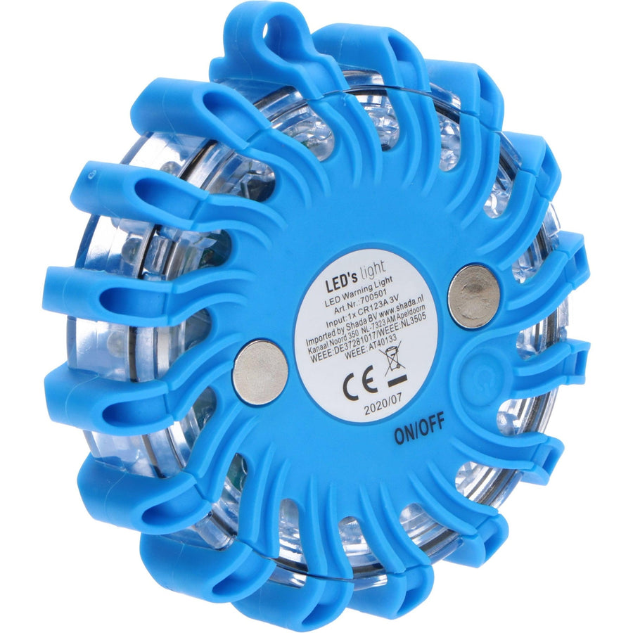 Draadloze LED Zwaailamp Blauw op batterijen - 9 standen - Magnetisch & Waterdicht Noodverlichting led.gl