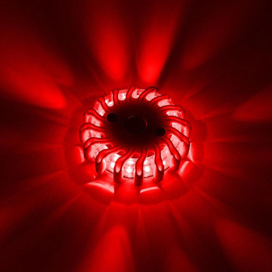 LED's Light Draadloze LED Zwaailamp op Batterijen - 9 standen - Magnetisch & Waterdicht - Rood Noodverlichting led.gl