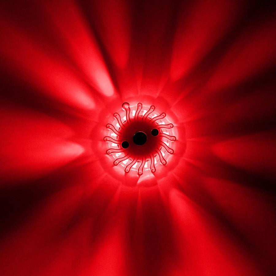 LED's Light Draadloze LED Zwaailamp op Batterijen - 9 standen - Magnetisch & Waterdicht - Rood Noodverlichting led.gl