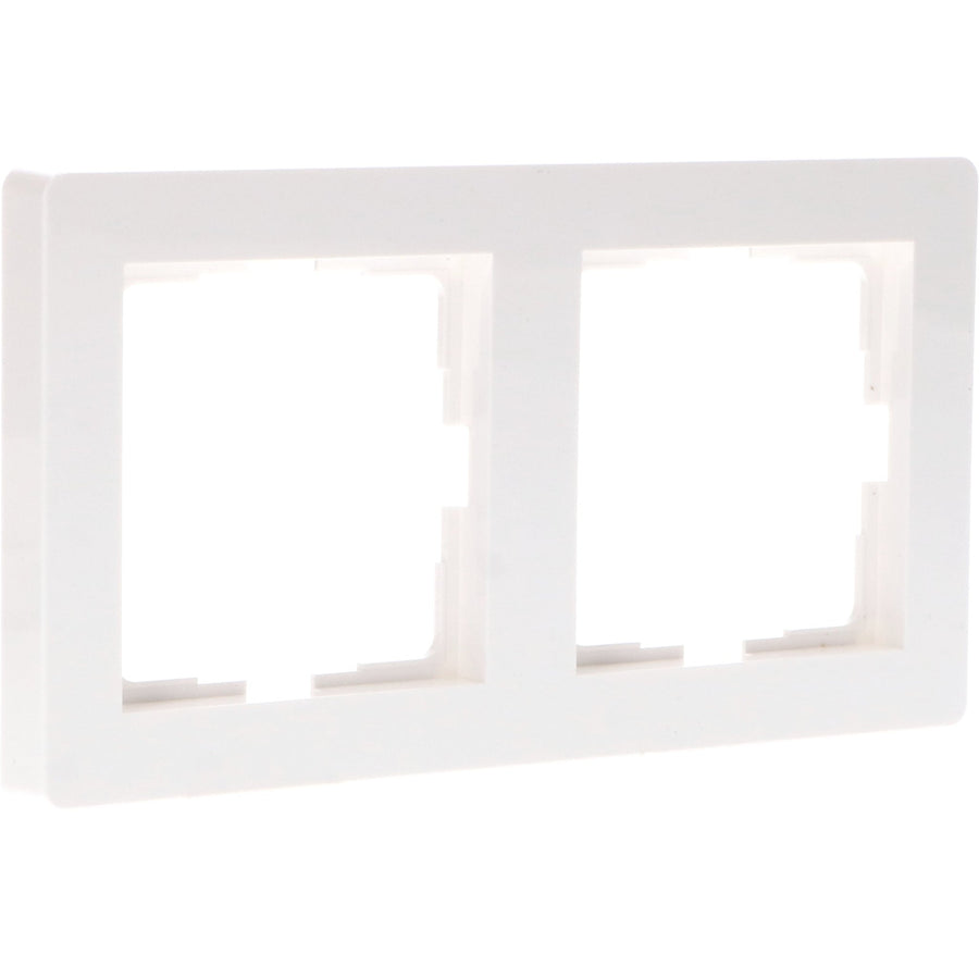 Dubbelframe voor wandcontactdoos - Universeel - 55 x 55 mm - Wit Stekkers led.gl