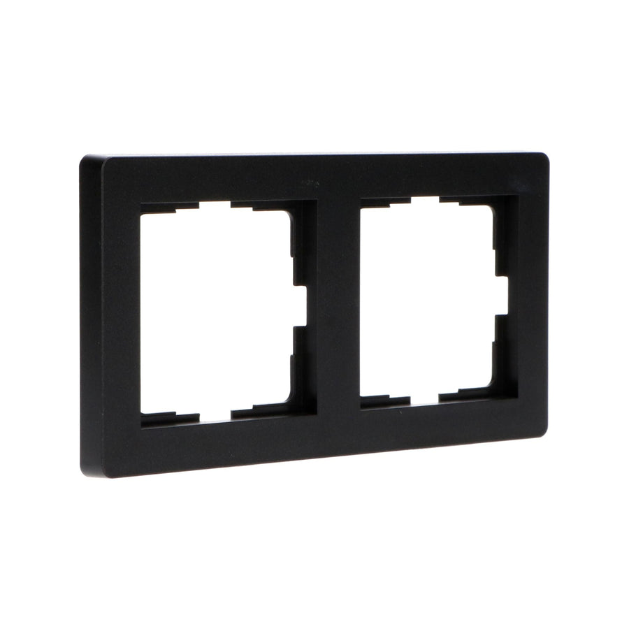 Dubbelframe voor wandcontactdoos - Universeel - 55 x 55 mm - Zwart Stekkers led.gl