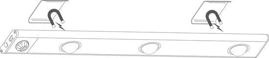 LED's Light EasyFix Kastverlichting onderbouwverlichting met Bewegingssensor - RGB functie - 3 lichtpunten - Draadloos en oplaadbaar - 35 cm Kastverlichting led.gl