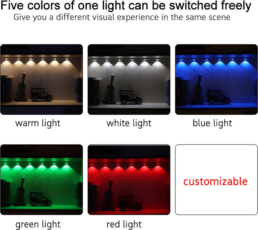 LED's Light EasyFix Kastverlichting onderbouwverlichting met Bewegingssensor - RGB functie - 3 lichtpunten - Draadloos en oplaadbaar - 35 cm Kastverlichting led.gl
