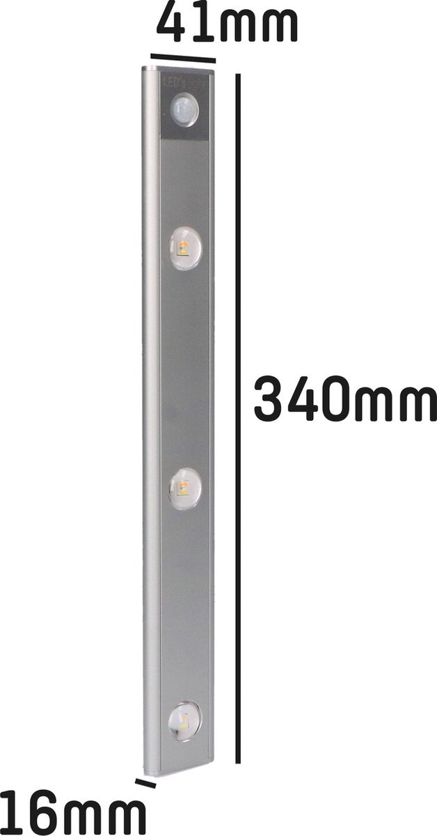 LED's Light EasyFix Kastverlichting onderbouwverlichting met Bewegingssensor - RGB functie - 3 lichtpunten - Draadloos en oplaadbaar - 35 cm Kastverlichting led.gl