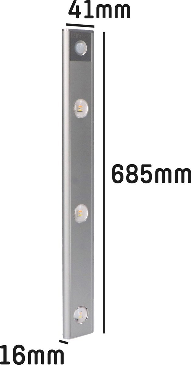 LED's Light EasyFix Kastverlichting met Bewegingssensor - RGB functie - 6 lichtpunten - Draadloos en oplaadbaar - 68,5 cm Kastverlichting led.gl