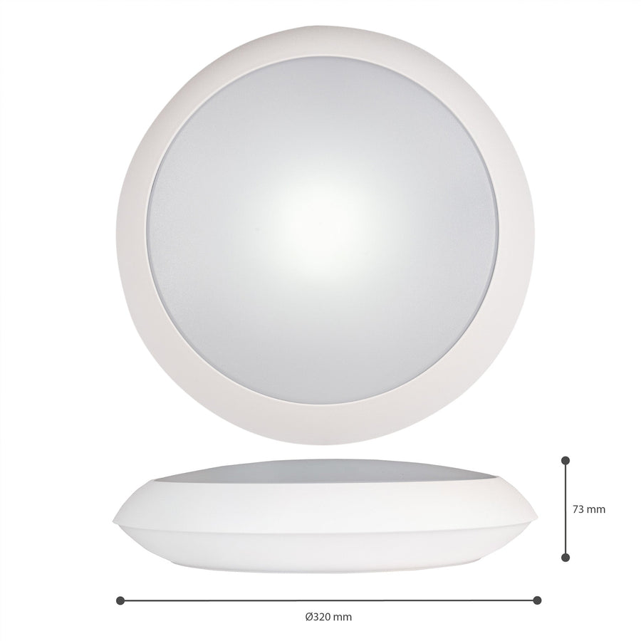 EasyFix LED Plafondlamp 30 cm - Lichtkleur en lichtsterkte dimbaar - Waterdicht - IP66 Plafondlampen led.gl