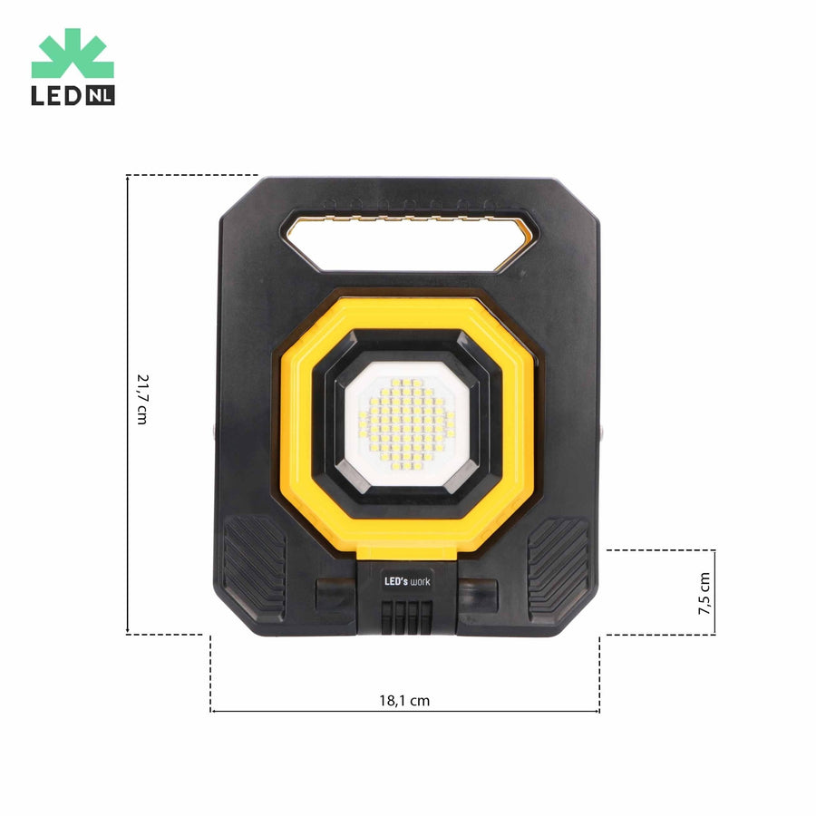 LED's Work Oplaadbare Werklamp 1500 - Met accu oplaadbaar - Draadloos - IP54 waterbestendig Werklampen led.gl