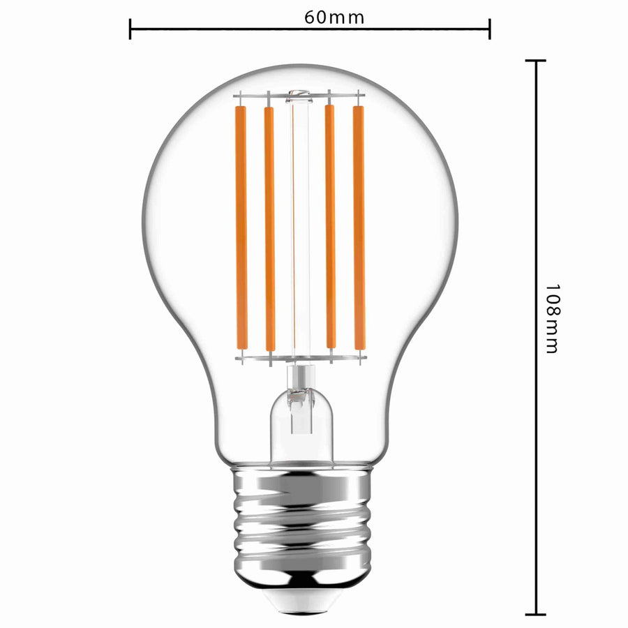Ultra LED Lamp E27 - Energielabel A - Helder glas - 2.2W is gelijk aan 40W LED Filament Lampen led.gl