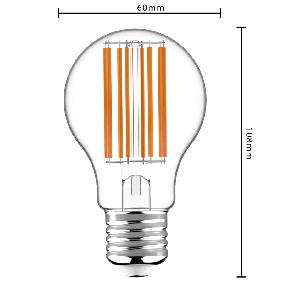 Ultra LED Filament lamp E27 - Energielabel A - Transparant - 3.8W = 60W LED Filament Lampen led.gl