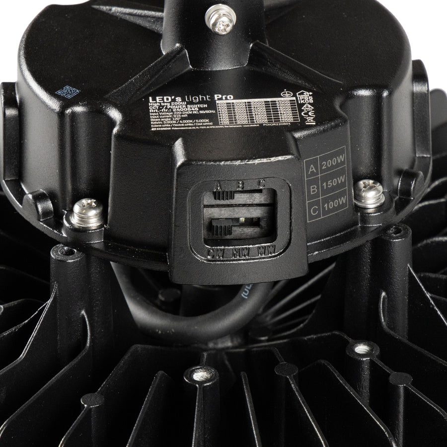 LED's Light pro High Bay - 200W 30000lm powerselect dimbaar CCT 3000K/4000K/5000K - Lumileds LED - Sosen Driver High bays led.gl