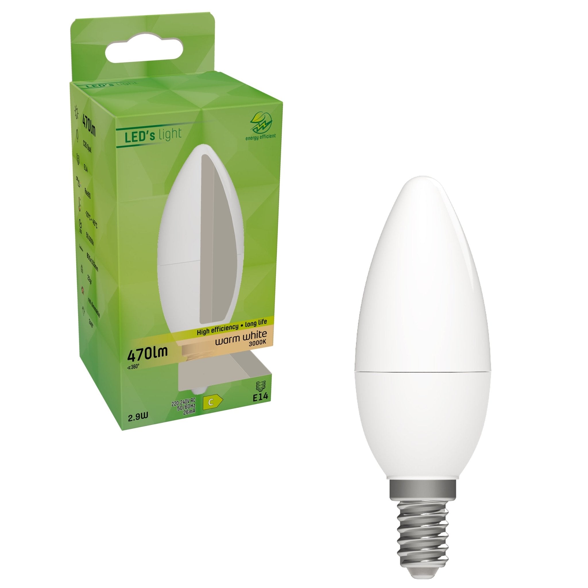 Elite LED Lamp met E14 fitting - Gaan tot 25 jaar mee - 2W vervangt 40W - 470 lm - Warm wit Lichtbronnen led.gl